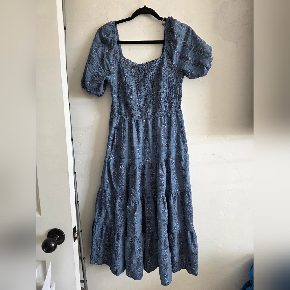Sonoma Blue Floral Midi Dress